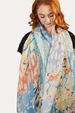 Load image into Gallery viewer, Linen Scarf Blossom Tiles - LBTL