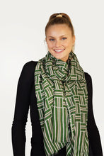 Load image into Gallery viewer, Merino Wool Scarf Striped Check - WCSC