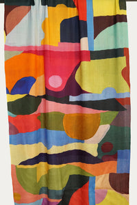 Merino Wool Scarf Painted Shapes - WPAH