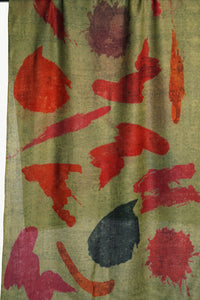 Merino Wool Scarf Painted Strokes - forest - WPAT-F