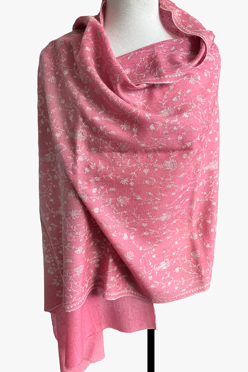 Pashmina Embroidered Scarf - pink