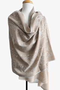 Pashmina Embroidered Scarf - natural