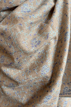 Load image into Gallery viewer, Pashmina Embroidered Scarf natural with blue embroidery