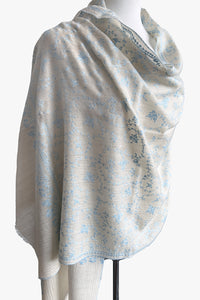 Pashmina Embroidered Scarf - white