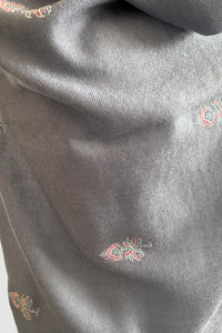 Pashmina Embroidered Scarf pale grey blue