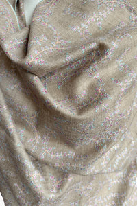 Pashmina Embroidered Scarf - natural