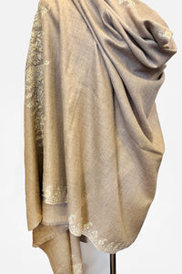 Pashmina Embroidered Shawl - natural
