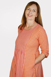 Beader Check Cotton Dress - BEAD-C