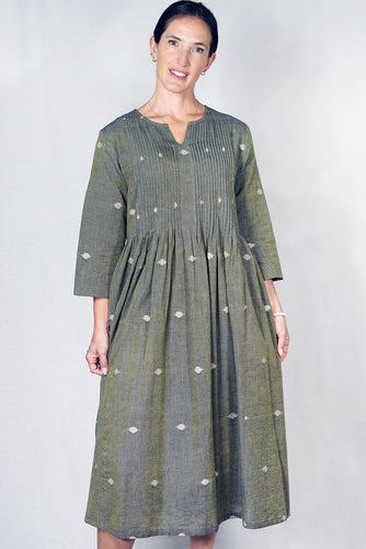 Cotton Cicadi Jamdani Dress - CIJD