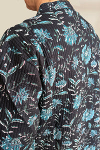 Cotton Quilted Long Jacket - black CLQJ-B