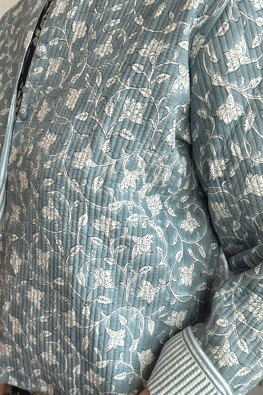 Cotton Quilted Jacket - grey COQJ-G