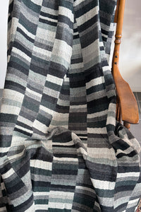 Merino Wool Throw Geometric Monochrome - GEO-BW