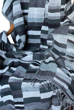 Load image into Gallery viewer, Merino Wool Throw Geometric Monochrome - GEO-BW
