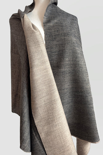 Pashmina Scarf  reversible natural and black