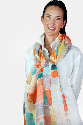 Linen Scarf Contour Shapes - LCON