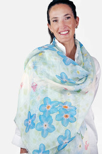 Linen Scarf Forget-Me-Not - LFOR