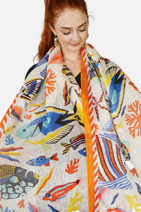 Linen Scarf - Oceanworld - LOWO