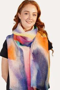 Linen Scarf Rainbow Clouds - LRAI