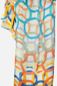 Linen Scarf - Rainbow Rings - LRIN