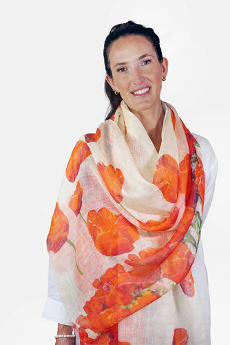 Linen Scarf Tulip Reflections - LTUL