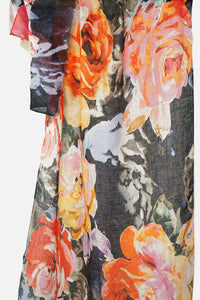 Linen Scarf - Water Flowers - LWAT