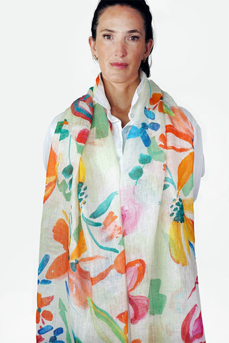 Linen Scarf Wild Flowers - LWIF