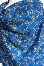 Load image into Gallery viewer, Pashmina Embroidered Scarf - cobalt blue