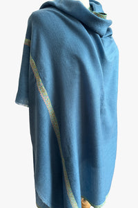 Pashmina Embroidered Shawl - blue