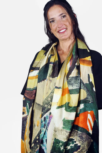 Silk Scarf Abstract Strokes - SABT