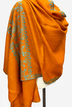 Load image into Gallery viewer, Pashmina Embroidered Scarf - burnt orange