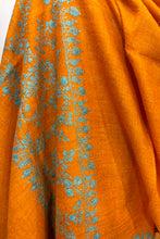 Load image into Gallery viewer, Pashmina Embroidered Scarf - burnt orange