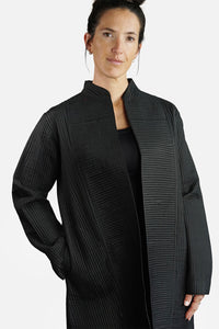 Silk Quilted Coat - black - SANGAM-B