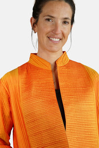 Silk Quilted Coat - orange -SANGAM-O