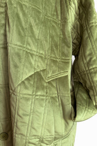 Velvet Quilted Coat - lime - VECC-L