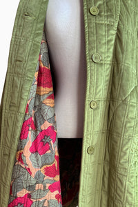 Velvet Quilted Coat - lime - VECC-L