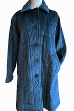 Load image into Gallery viewer, Velvet Quilted Coat - teal blue - VECC-B