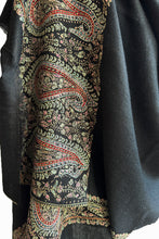 Load image into Gallery viewer, Pashmina Embroidered Scarf - black