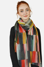 Load image into Gallery viewer, Merino Wool Scarf Banded Stripes WBAR