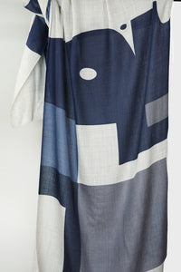 Merino Wool Scarf Geo Blocks - WCBL