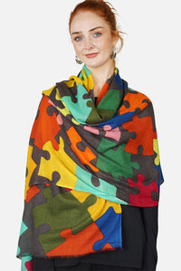 Merino Wool Scarf Fly Jigsaw WFJI