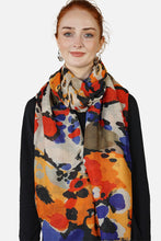 Load image into Gallery viewer, Merino Wool Scarf Floral Shapes WFLP