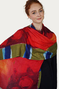 Merino Wool Scarf Painted Bars WPAB