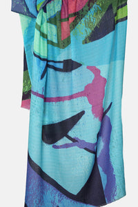 Merino Wool Scarf Painted Triangles - WPTR