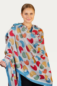 Merino Wool Shawl Retro Shapes - WRSS