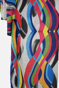 Merino Wool Scarf Reflected Swirls -WRSW