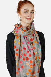 Merino Wool Scarf Scattered Dots -WSCD