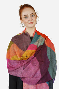 Merino Wool Scarf Speckled Circles WSCI