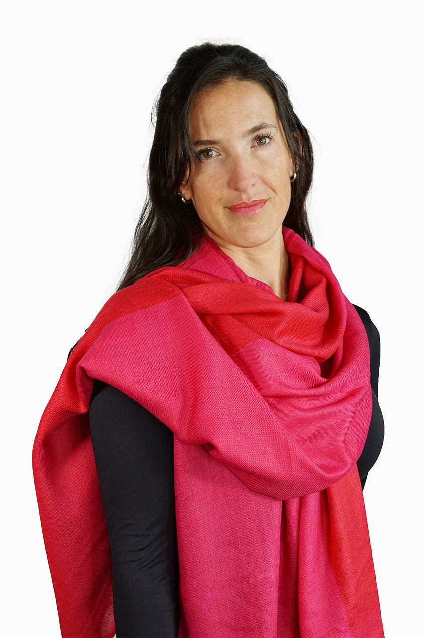 Merino Wool Woven Scarf Semi Block WWSB-F