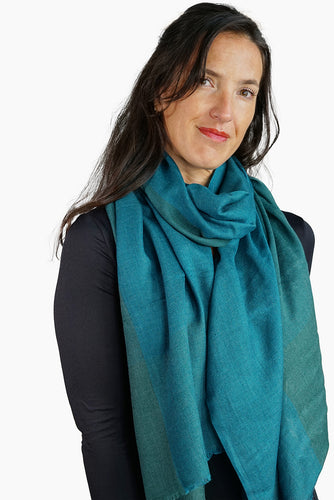 Merino Wool Woven Scarf Semi Block WWSB-G