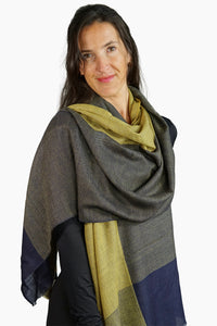 Merino Wool Woven Scarf Semi Block WWSB-M
